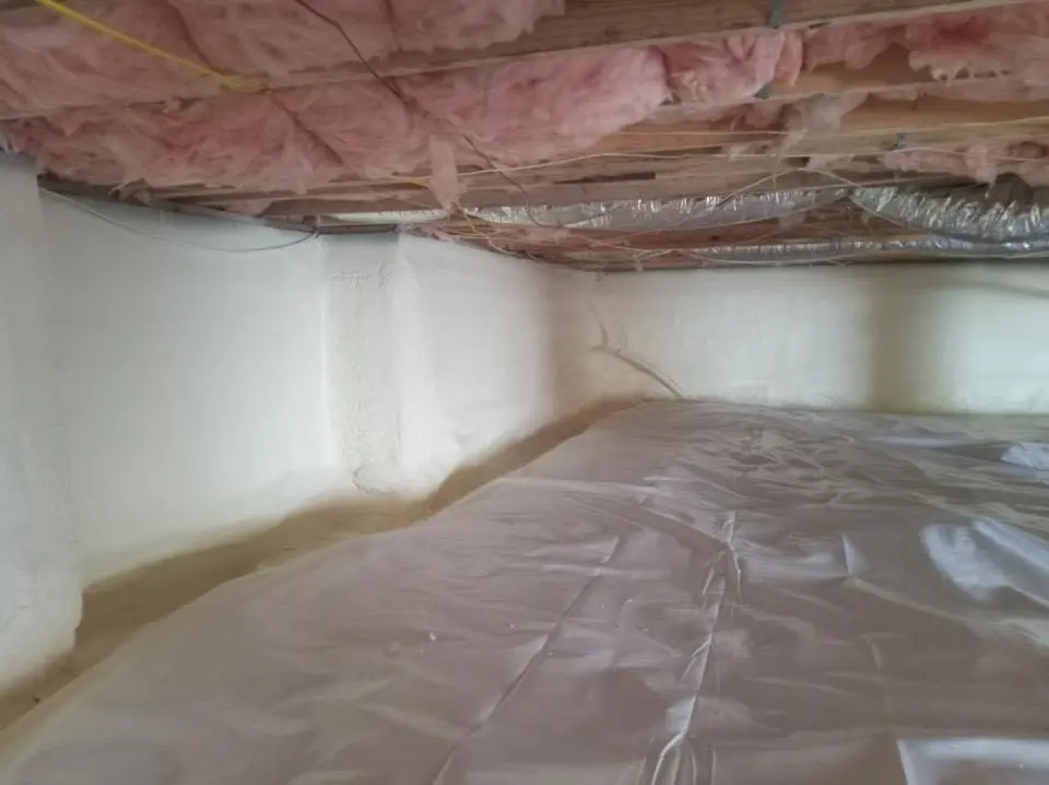 Crawl space encapsulation with closed-cell spray foam for Spray Foam Roofing in Elk River
